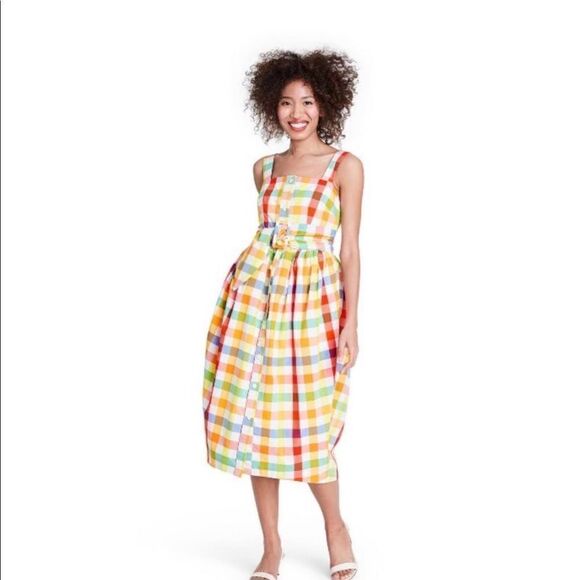 Christoper John Rogers for Target Limited Edition Rainbow Check Dress, NWT - Picture 1 of 13
